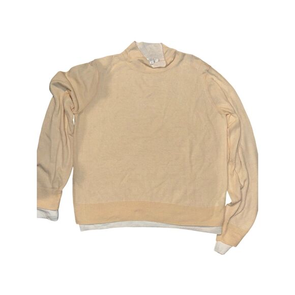 Women’s Large- WOMEN'S ITALIAN COTTON-BLEND DOUBLE-LAYER MOCK-NECK SWEATER